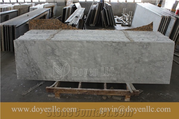 Arabescato Corchia Marble Prefab Kitchen Countertops with Laminated Flat Edges Polished