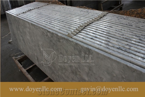 Arabescato Corchia Marble Prefab Kitchen Countertops with Laminated Flat Edges Polished