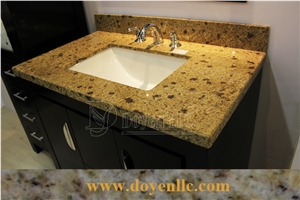 Brazil Golden Jasmine Granite Bathroom Vanity Top Wt Sink