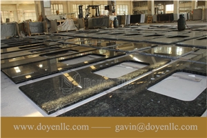 Chinese Butterfly Green Granite Kitchen Counter Tops Project