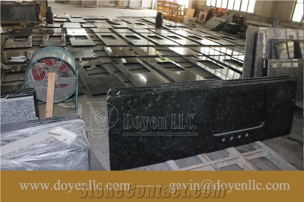 Chinese Butterfly Green Granite Kitchen Counter Tops Project