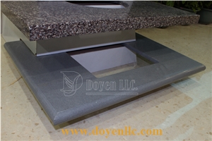Crystal Grey Quartz Bathroom Vanity Tops Wt Hole Cutout