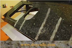 Emerald Pearl Granite Bathroom Vanity Top with Sink Holes