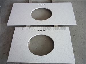 White Quartz Stone Bath Top Countertops