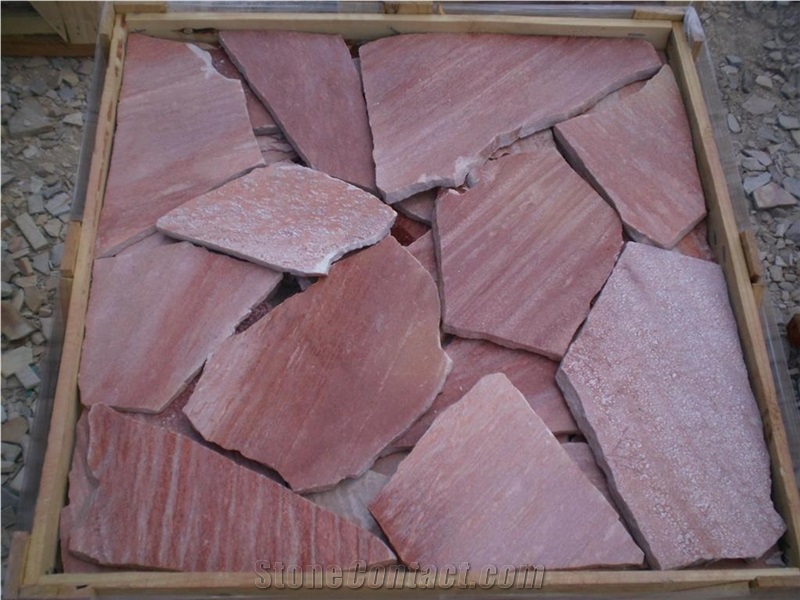 Flagstone Polygonal  Yellow Quartzite Flagstone Hand Cut