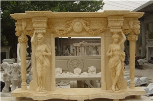 Continental Fireplaces Marble, Yellow Marble Fireplaces