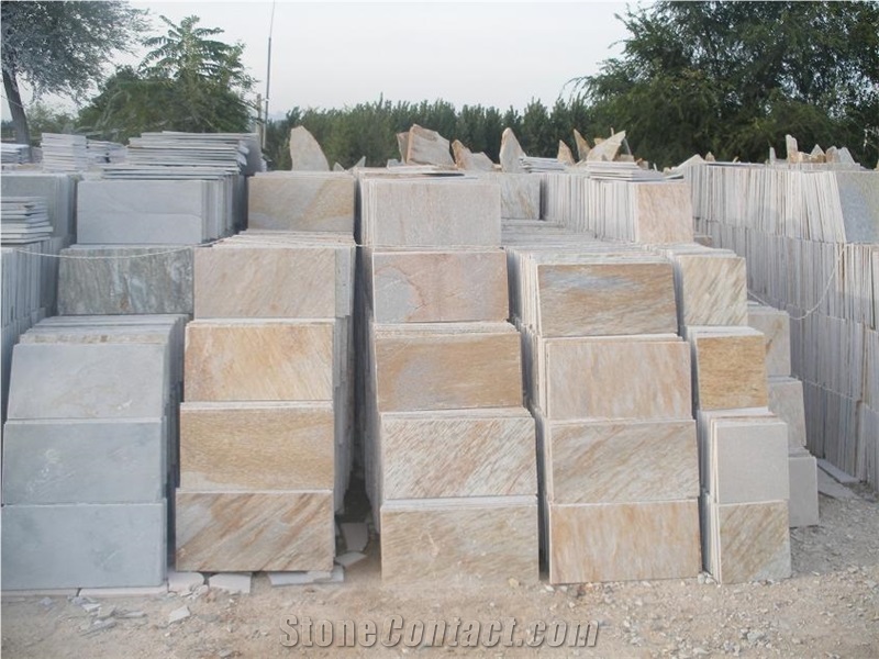 Yellow Quartzite Tiles, Flooring Tiles