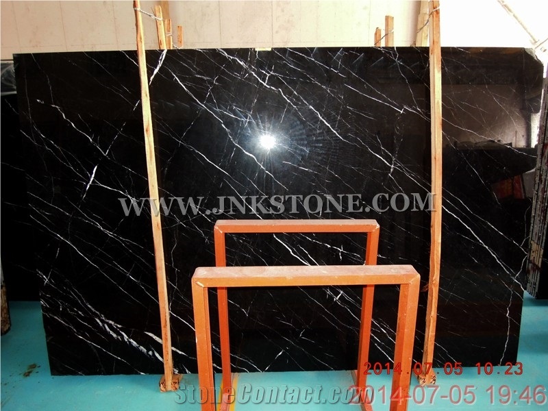 China Marquina Black Marble Slabs & Tiles