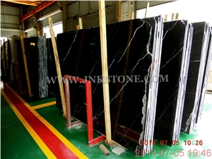China Marquina Black Marble Slabs & Tiles