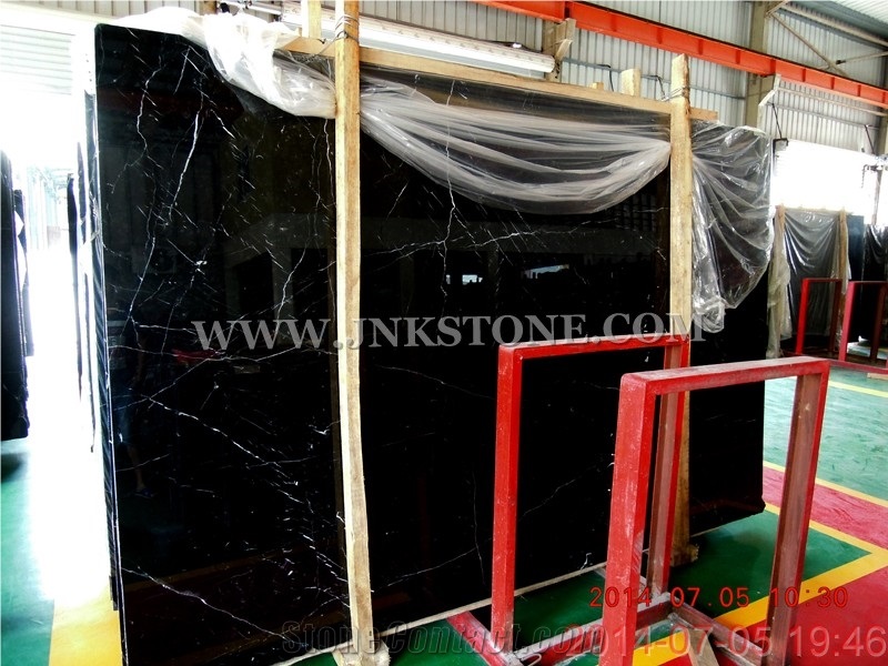 China Marquina Black Marble Slabs & Tiles