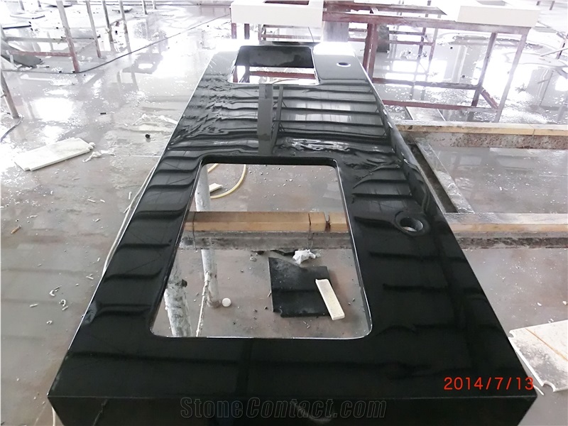 Black Quartz Stone Vanity Tops