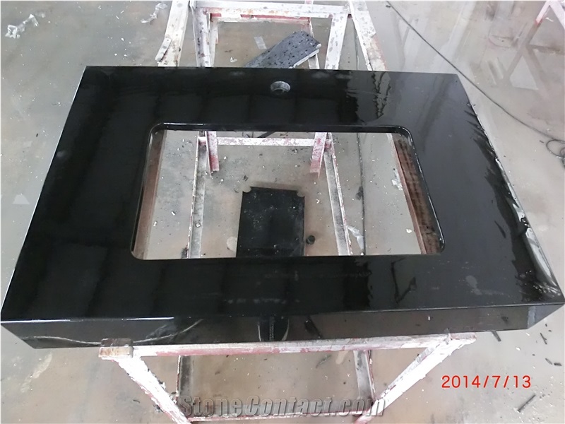 Black Quartz Stone Vanity Tops