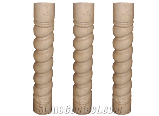 Wellest Beige Marble Baluster,Balustrade&Railings,Cream Marfil Marble,Model No. Mb010