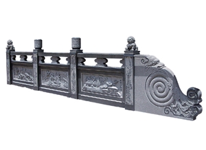 Wellest Black & Dark Grey Granite Fence,China Granite,G654 Sesame Black Fence,Model No.Gb035