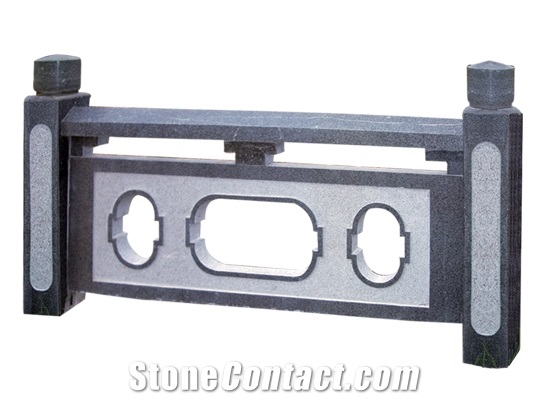 Wellest Black & Dark Grey Granite Fence,China Granite,G654 Sesame Black Fence,Model No.Gb036