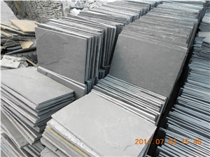 Wellest Black Slate Natural Finish Floor Tile,China Black Colour Slate,St-018n