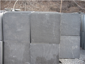 Wellest Black Slate Natural Finish Floor Tile, China Black Colour Slate,St-018n