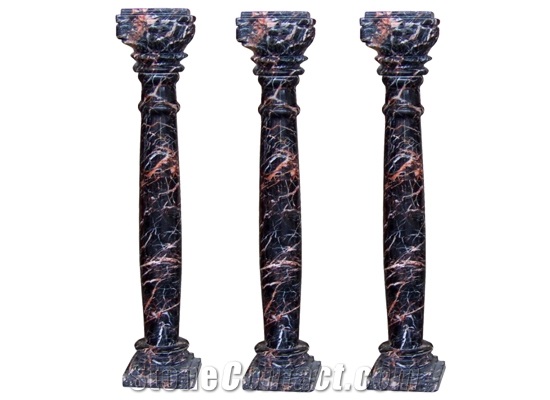 Wellest Brown Marble Baluster,Balustrade&Railings,Rose Portor Marble,Model No. Mb013