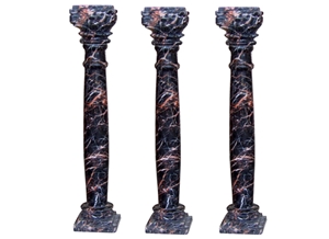 Wellest Brown Marble Baluster,Balustrade&Railings,Rose Portor Marble,Model No. Mb013