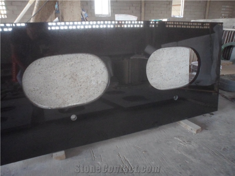 Wellest China Black, Hebei Black Granite Vanity Top, Bath Top,Natural Stone