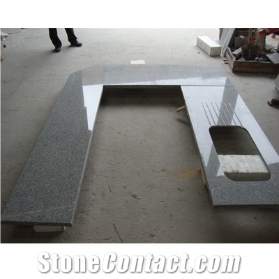 Wellest China Rose Beta,Luner Pearl,Grey Granite Countertop with Undermount Sink,Bar Top, Restaurant Top,Front Desk,Kitchen Top