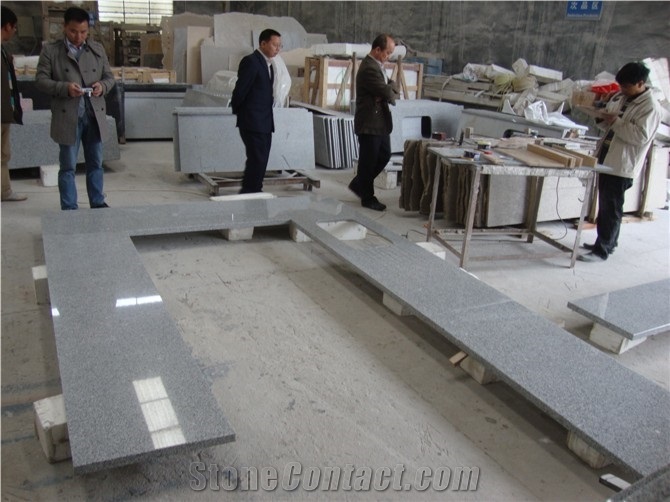 Wellest China Rose Beta,Luner Pearl,Grey Granite Countertop with Undermount Sink,Bar Top, Restaurant Top,Front Desk,Kitchen Top