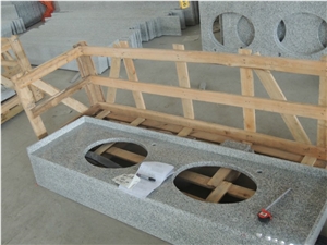 Wellest China Rose Beta,Luner Pearl,Grey Granite Vanity Top,Countertop, Bath Top,Natrual Stone