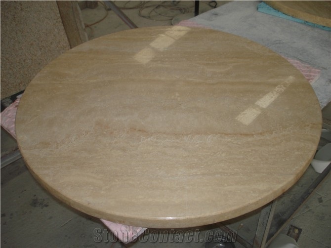 Wellest Coffee Travertine Restaurant Top,Kitchen Top,Round Top,Round Table,Natrual Stone