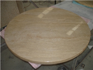 Wellest Coffee Travertine Restaurant Top,Kitchen Top,Round Top,Round Table,Natrual Stone