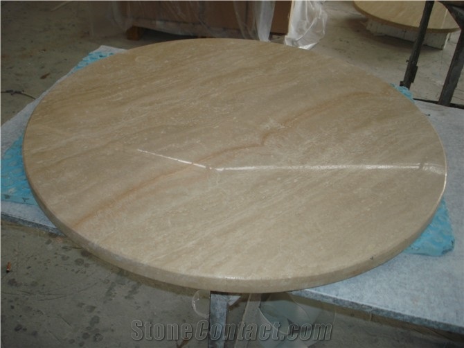 Wellest Coffee Travertine Restaurant Top,Kitchen Top,Round Top,Round Table,Natrual Stone