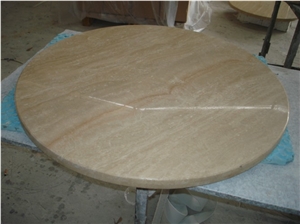 Wellest Coffee Travertine Restaurant Top,Kitchen Top,Round Top,Round Table,Natrual Stone
