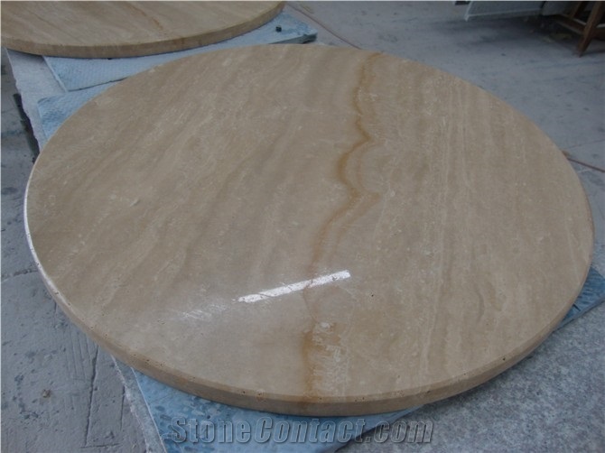 Wellest Coffee Travertine Restaurant Top,Kitchen Top,Round Top,Round Table,Natrual Stone