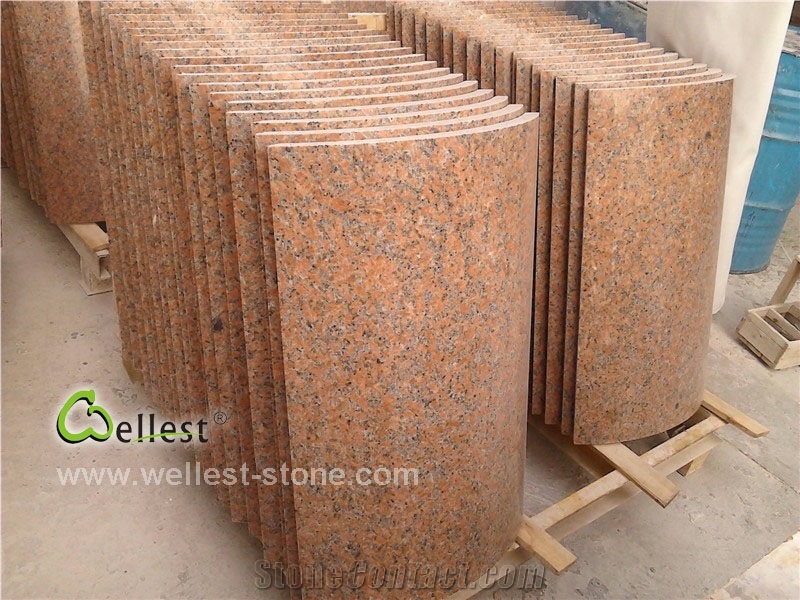 Wellest G562 Maple Red China Granite Pillar Skin, Column Skin, Round Shape, Polished, Maple Red Granite Column