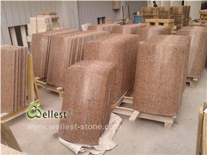 Wellest G562 Maple Red China Granite Pillar Skin, Column Skin, Round Shape, Polished, Maple Red Granite Column