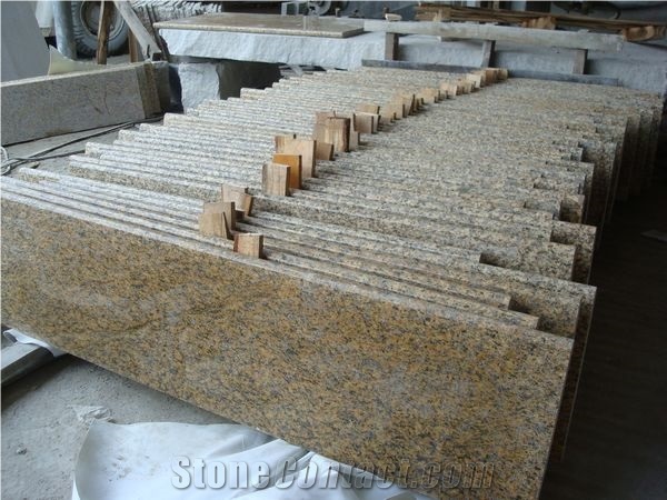 Wellest G638 Tiger Skin Yellow Granite Step,Bullnose Edge,Polished,China Granite,Natural Stone