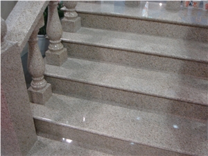 Wellest G682 Sundset Yellow, Rusty Yellow Granite Step,Bullnose Edge, with Antislip, Polished,Chinagranite,Natural Stone
