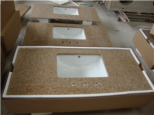 Wellest G682 Sunset Yellow,Rusty Gold Granite Vanity Top,Bath Top Natural Stone