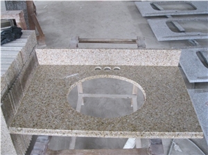 Wellest G682 Sunset Yellow,Rusty Gold Granite Vanity Top,Countertop, Natural Stone