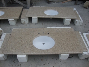 Wellest G682 Sunset Yellow,Rusty Gold Granite Vanity Top,Countertop, Natural Stone