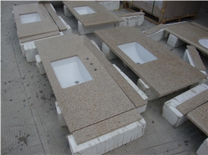 Wellest G682 Sunset Yellow,Rusty Gold Granite Vanity Top,Countertop, Natural Stone