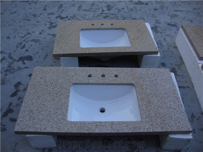 Wellest G682 Sunset Yellow,Rusty Gold Granite Vanity Top,Countertop, Natural Stone