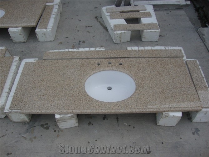 Wellest G682 Sunset Yellow,Rusty Gold Granite Vanity Top,Countertop, Natural Stone