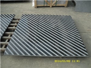 Wellest G684 Fortune Black Granite Wall Tile, Wall Cladding,45 °Grooved Surface, China Black Granite