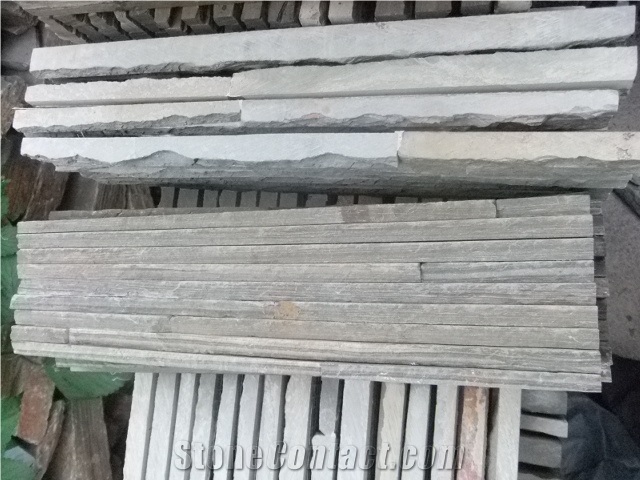 Wellest Grey Slate Splited Culture Stone, Ledge Stone,Stacked Stone, Wall Cladding Tile ,For Water Flow,Grey Slate Sl-007l