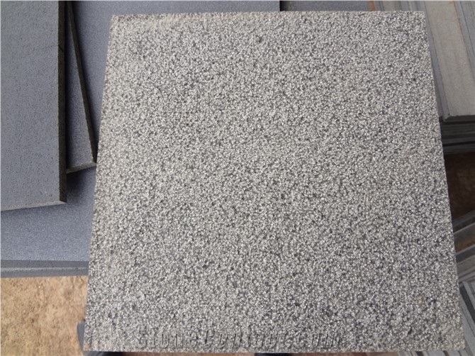 Wellest Hinam Black Basalt Flooring Tile, Bush Hammered Finish,Outdoor Using,China Basalt