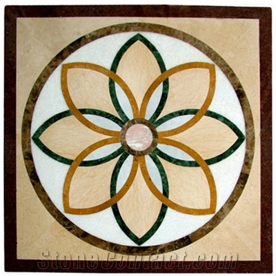 Wellest Marble Square Water Jet Medallion,Stone Pattern Model No.Wm023