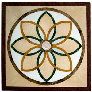 Wellest Marble Square Water Jet Medallion,Stone Pattern Model No.Wm023