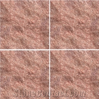 Wellest Qt028 Peach Pink Natural Quartzite Stone Tile,China Rose Color Quartzite