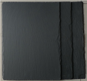 Wellest Rectangular Black Slate Roof Tile, Sides Natural Split,With Pre-Drilled Holes,Oil Sealing,Model No. Srt005