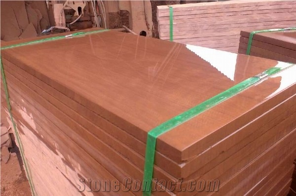Wellest Rosso Wood Sandstone Flooring Tile, China Sandstone, Red Wood Wave,Natural Stone